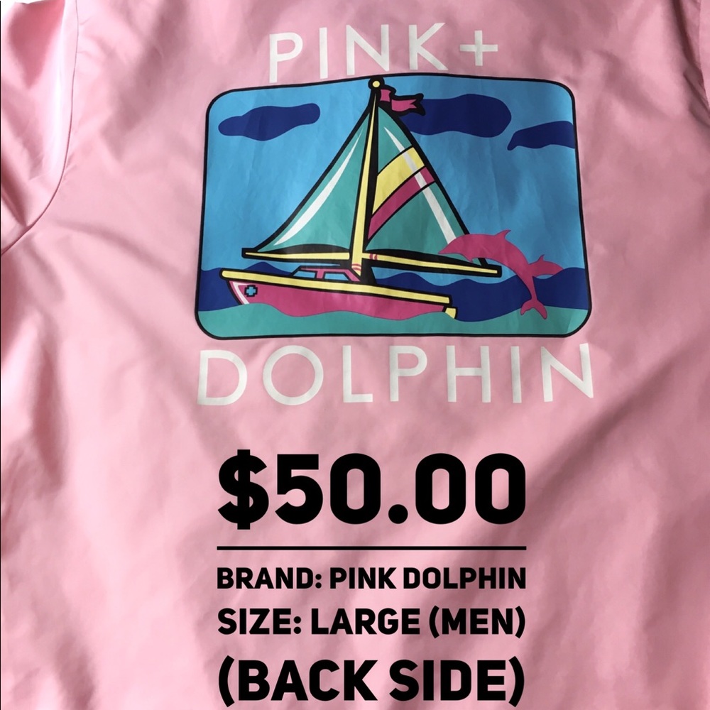 Pink Dolphin Jacket!!!! Size: Large